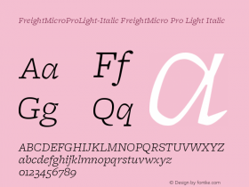 FreightMicroProLight-Italic