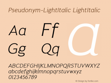 Pseudonym-LightItalic