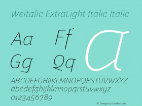 Weitalic ExtraLight Italic