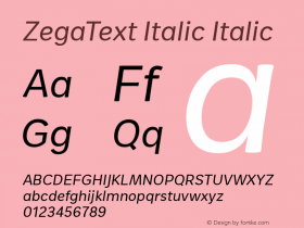 ZegaText Italic