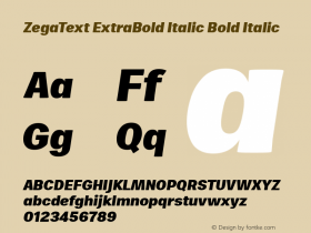ZegaText ExtraBold Italic