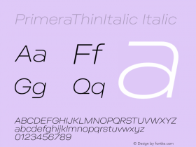 PrimeraThinItalic