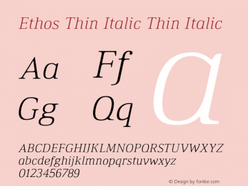 Ethos Thin Italic