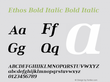 Ethos Bold Italic
