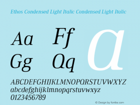 Ethos Condensed Light Italic