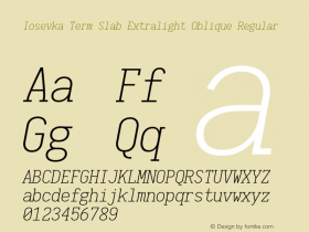 Iosevka Term Slab Extralight Oblique