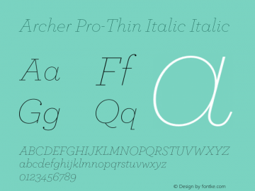 Archer Pro-Thin Italic