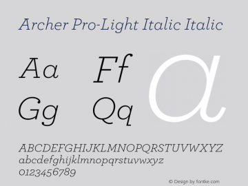 Archer Pro-Light Italic