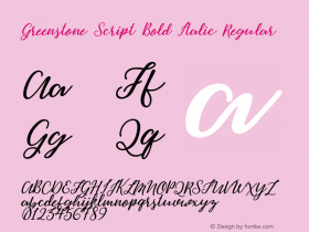 Greenstone Script Bold Italic