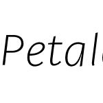 PetalaW03-ExtraLightItalic