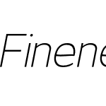 Fineness Pro ExtraLight Italic