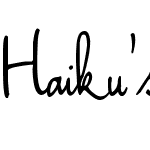 Haiku's Script v.09 Bold