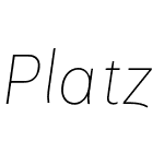 Platz Grotesk Italic