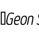 GeonSoftCondensedLight-Italic