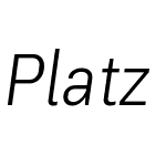 Platz Grotesk Oblique