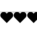 Bunting Font - Hearts Filled