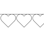 Bunting Font - Hearts Outline