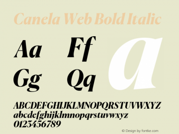 Canela Web Bold Italic Version 1.1 2016图片样张