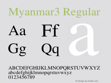 Myanmar3 Regular Version 1.358 January 5, 2011图片样张