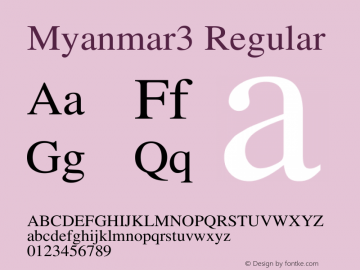 Myanmar3 Regular Version 1.358 January 5, 2011图片样张