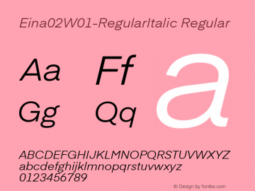 Eina02W01-RegularItalic Regular Version 1.00图片样张