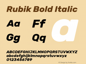 Rubik Bold Italic Version 1.100图片样张