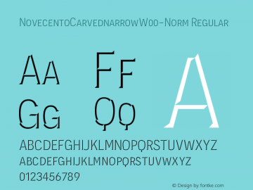 NovecentoCarvednarrowW00-Norm Regular Version 1.10 Font Sample