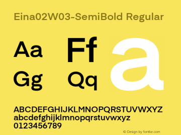 Eina02W03-SemiBold Regular Version 1.00 Font Sample