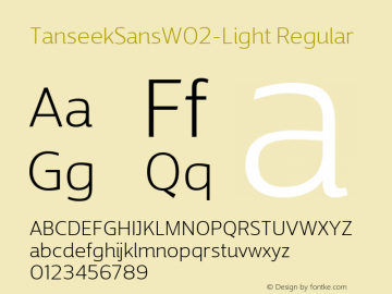 TanseekSansW02-Light Regular Version 2.20 Font Sample