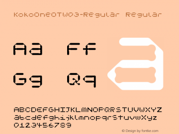 KokoOneOTW03-Regular Regular Version 7.504 Font Sample