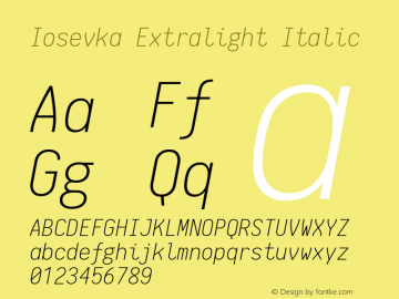 Iosevka Extralight Italic 1.8.6图片样张