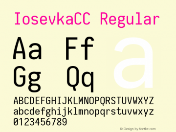 IosevkaCC Regular 1.8.6 Font Sample