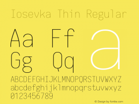 Iosevka Thin Regular 1.8.6 Font Sample