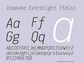 Iosevka Extralight Italic 1.8.6图片样张