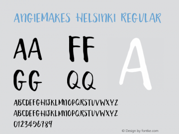 AngieMakes Helsinki Regular Version 1.000;PS 001.000;hotconv 1.0.70;makeotf.lib2.5.58329 DEVELOPMENT图片样张