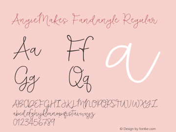 AngieMakes Fandangle Regular Version 1.000;PS 001.000;hotconv 1.0.70;makeotf.lib2.5.58329 DEVELOPMENT图片样张