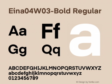 Eina04W03-Bold Regular Version 1.00 Font Sample