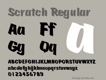 Scratch Regular Macromedia Fontographer 4.1.2 6/2/98图片样张