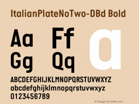 ItalianPlateNoTwo-DBd Bold Version 1.000 Font Sample