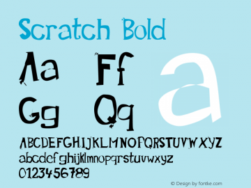 Scratch Bold Version 001.000 Font Sample