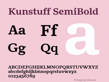 Kunstuff SemiBold Version 1.002 Font Sample