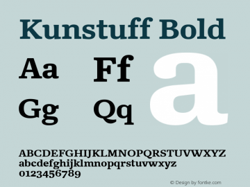 Kunstuff Bold Version 1.002 Font Sample