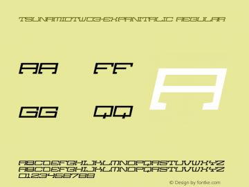 TsunamiOTW03-ExpanItalic Regular Version 7.504图片样张