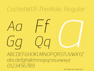 CachetW01-ThinItalic Regular Version 1.00图片样张