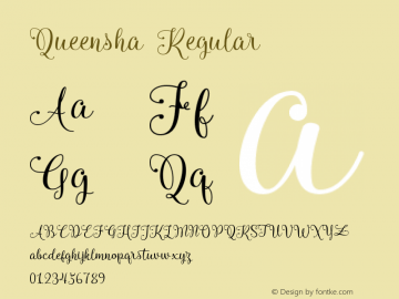 Queensha Regular Version 1.000图片样张