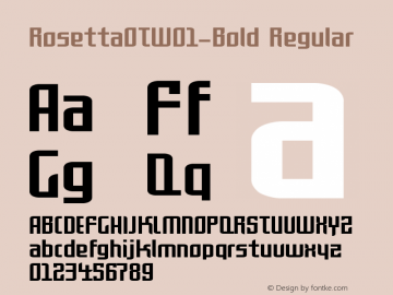 RosettaOTW01-Bold Regular Version 7.504 Font Sample