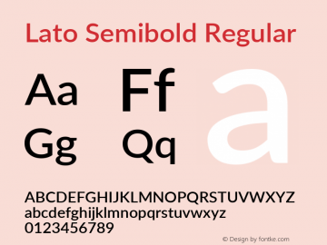 Lato Semibold Regular Version 2.015; 2015-08-06; http://www.latofonts.com/图片样张