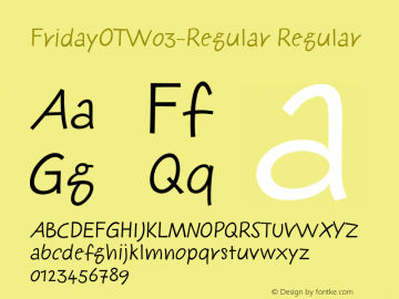 FridayOTW03-Regular Regular Version 7.504 Font Sample