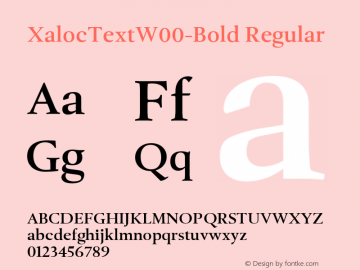 XalocTextW00-Bold Regular Version 1.00 Font Sample