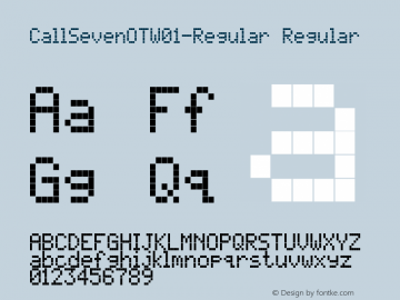 CallSevenOTW01-Regular Regular Version 7.504图片样张